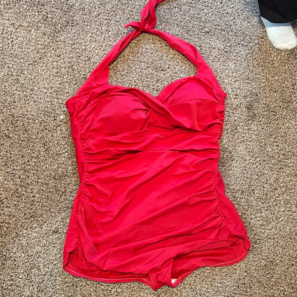 Catalina Red Halter One Piece Swimsuit